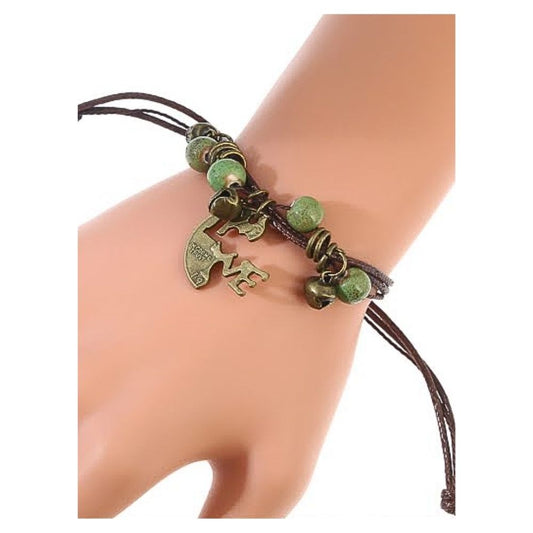 JAB26996 - Love Coin Cutout Cord Bracelet