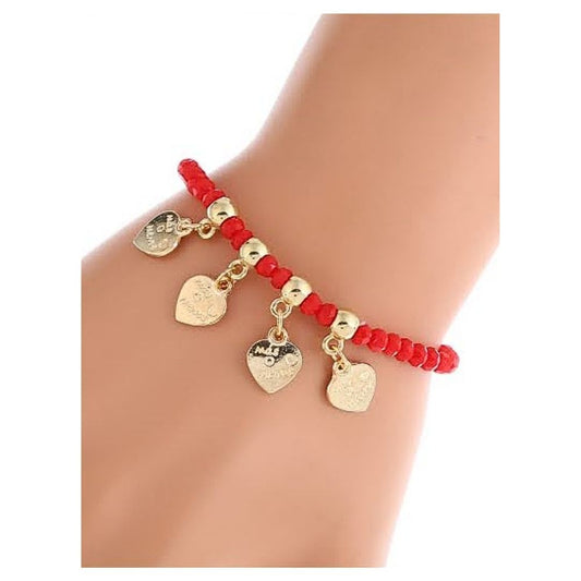 JAB28215 - Heart Charm Stretch Bracelet