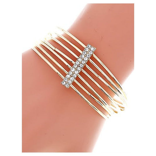 JAB32319 - Rhinestone Bangle Bracelet