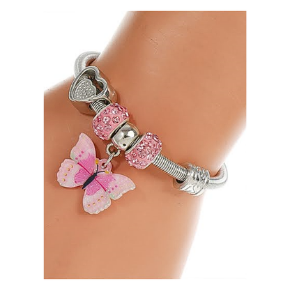 JAB37847 - Butterfly Charm Coil Bracelet