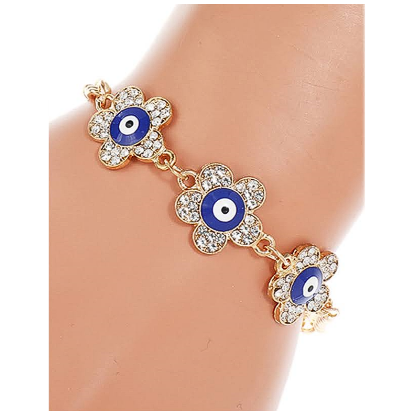 JAB39025 - Evil Eye Rhinestone Bracelet