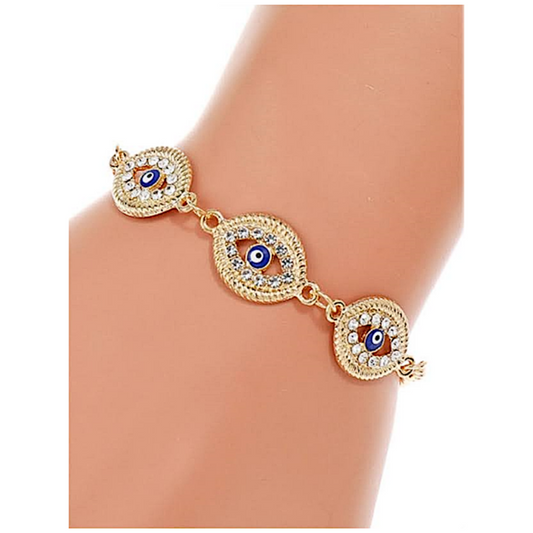 JAB39030 - Evil Eye Rhinestone Bracelet