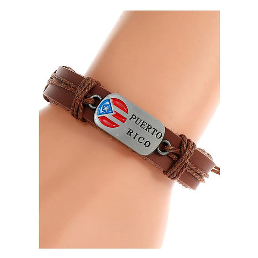 JAB42363 - Puerto Rico Adjustable Leather Bracelet