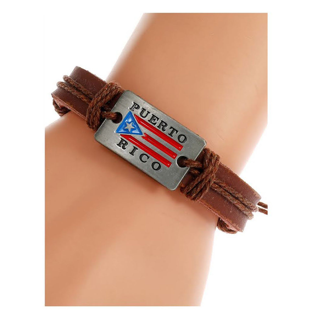 JAB42365 - Puerto Rico Adjustable Leather Bracelet