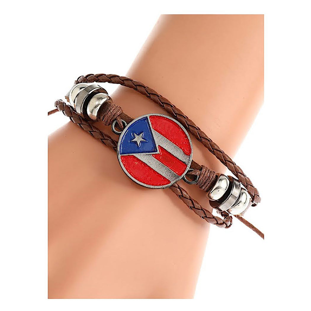 JAB42370 - Puerto Rico Adjustable Leather Bracelet