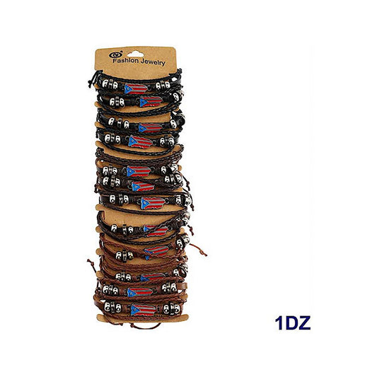 JAB42373 - Puerto Rico Adjustable Leather Bracelet