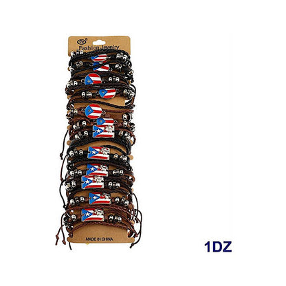 JAB42376 - Puerto Rico Adjustable Leather Bracelet