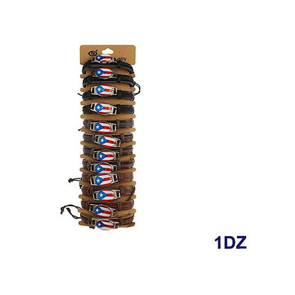 JAB45094 - Puerto Rico Adjustable Leather Bracelet