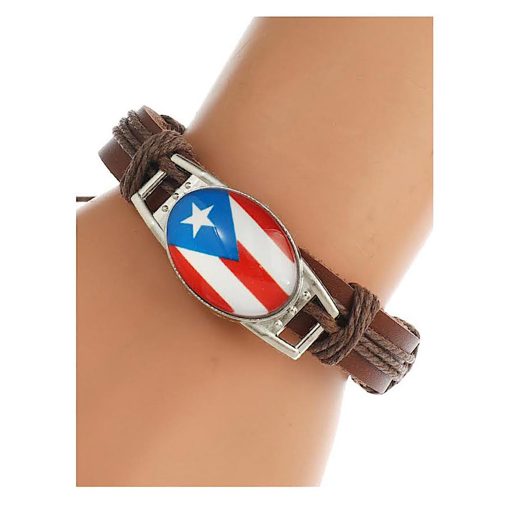 JAB45094 - Puerto Rico Adjustable Leather Bracelet