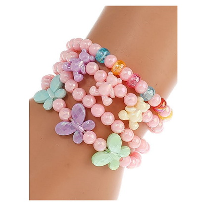 JAB45110 - Butterfly Bead Stretch Bracelet Set