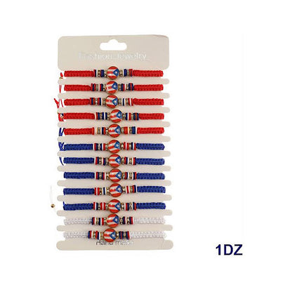 JAB45146 - Puerto Rico Flag Adjustable Thread Bracelet