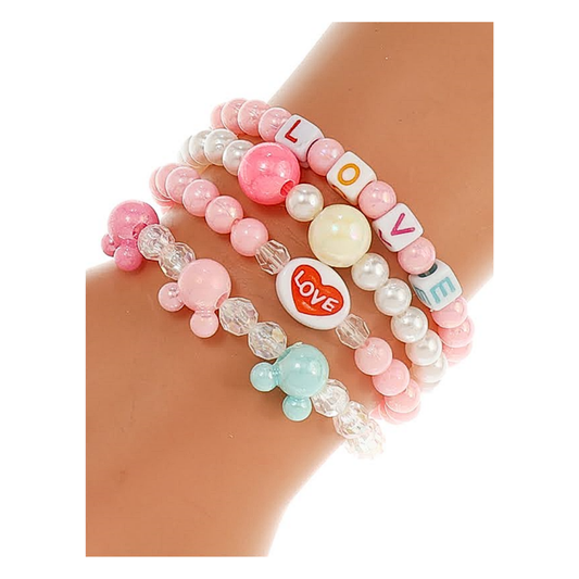 JAB45795 - Mouse Bead Stretch Bracelet Set