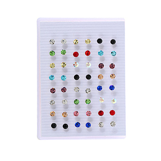 24 PCS Color Crystal Stud Earrings