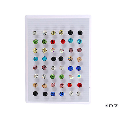 24 PCS Color Crystal Stud Earrings