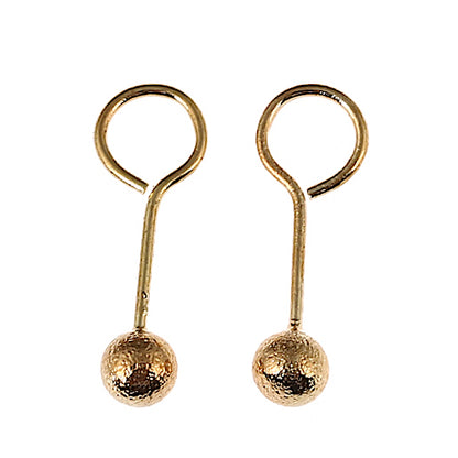 S925 Curved Hook Back Ball Earrings