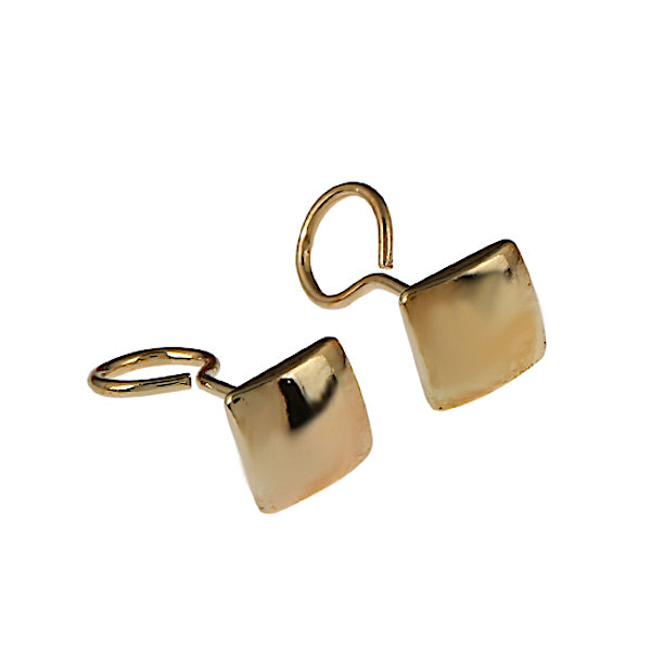 S925 Curved Hook Back Square Stud Earrings