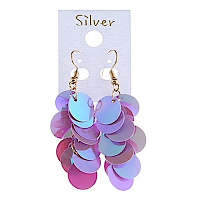 Holographic Sequin Cascade Earring