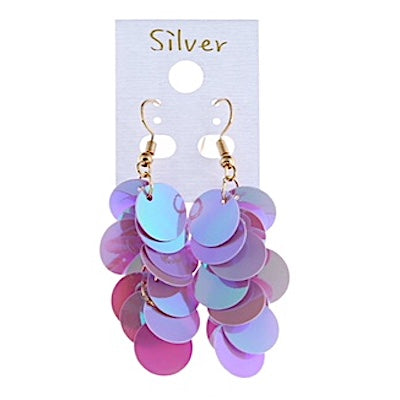 12 PCS Holographic Sequin Cascade Earring