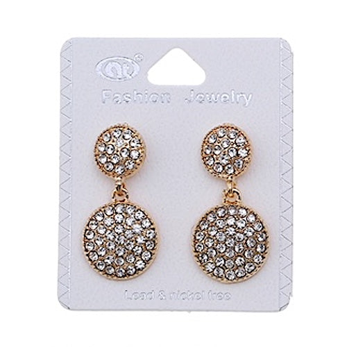 JAE33114 - Rhinestone Circle Dangle Earring