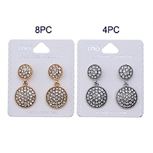 JAE33114 - Rhinestone Circle Dangle Earring