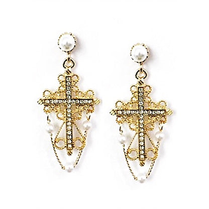 JAE34577 - Vintage Cross Earring