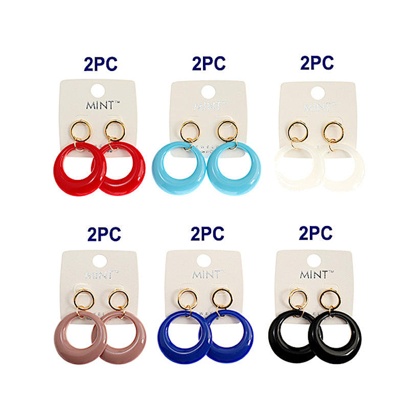 JAE34938 - Round Resin Dangle Earring