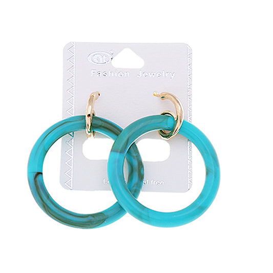 JAE34948-Resin Dangle Sky Blue Round Earring