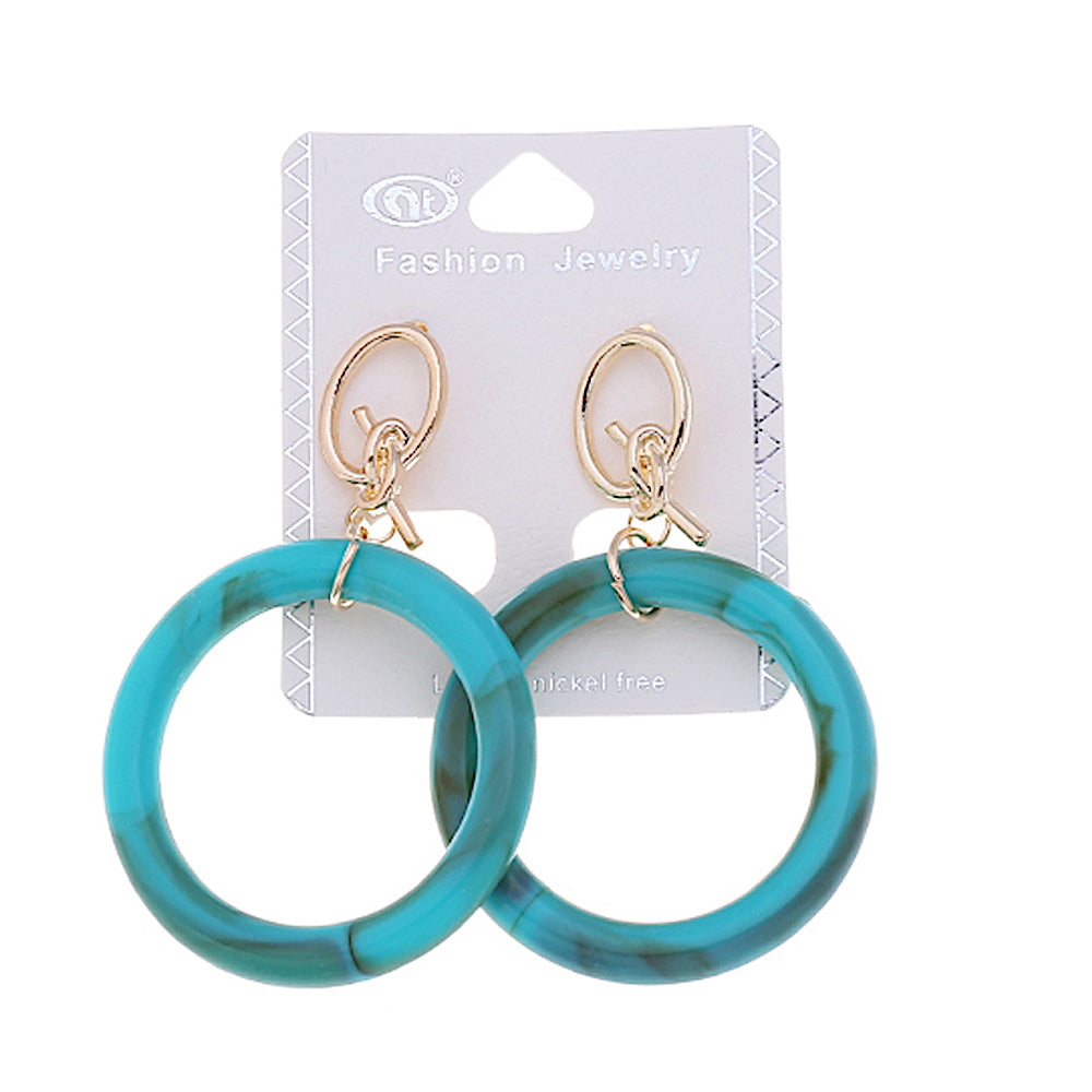 JAE34949-Resin Dangle Blue Round Earring