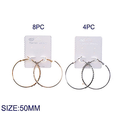 JAE34978 - Rhinestone Studded Hoops