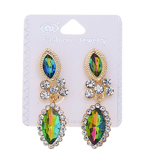 JAE35059-4C - Iridescent Crystal Earrings