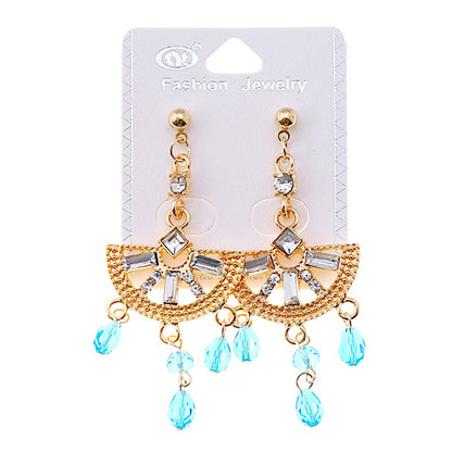 12 PCS Half Moon Crystal Drop Earring