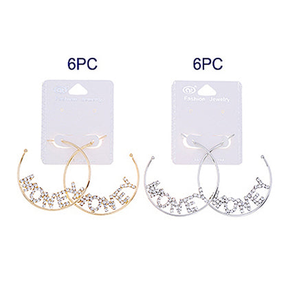 JAE35781 - Rhinestone Money Word Hoops