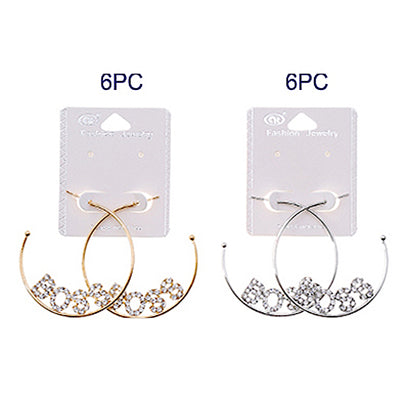 JAE35783 - Rhinestone Boss Word Hoops