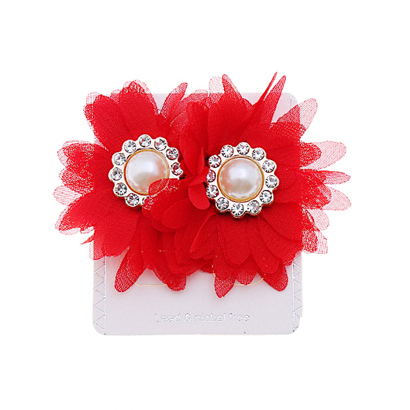 JAE35841 - Fabric Flower Post Earring