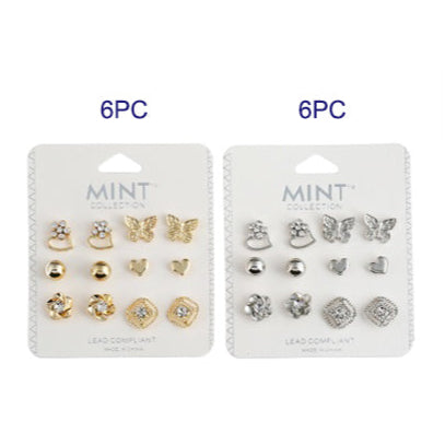 JAE36228 - 6 Pair Stud Earring Earring Set