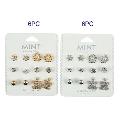 JAE36240 - 6 Pair Turtle Stud Earring Set