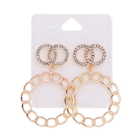 JAE36797 - Double Circle Link Earring