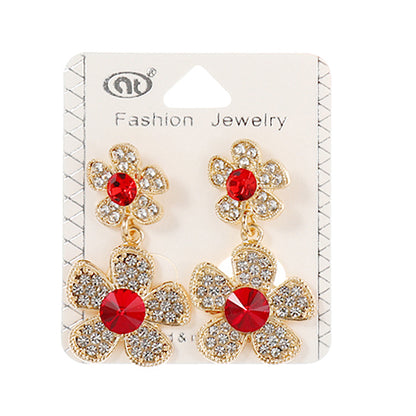 JAE37189-4C - Crystal Flower Earring