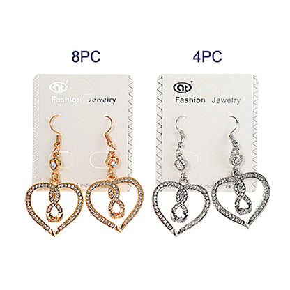 JAE37444 - Rhinestone Heart Earring