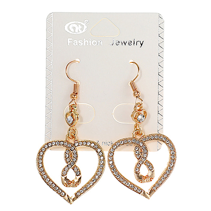 JAE37444 - Rhinestone Heart Earring