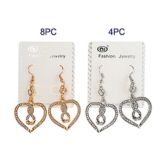 JAE37444 - Rhinestone Heart Earring