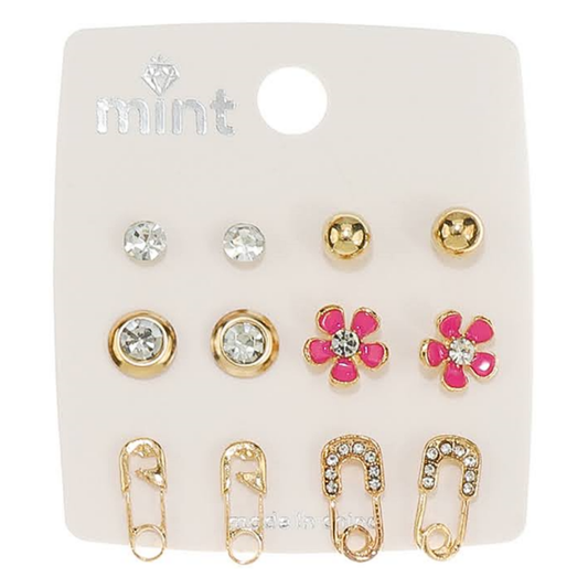 JAE38256 - 6 Pair Paperclip Earring Set