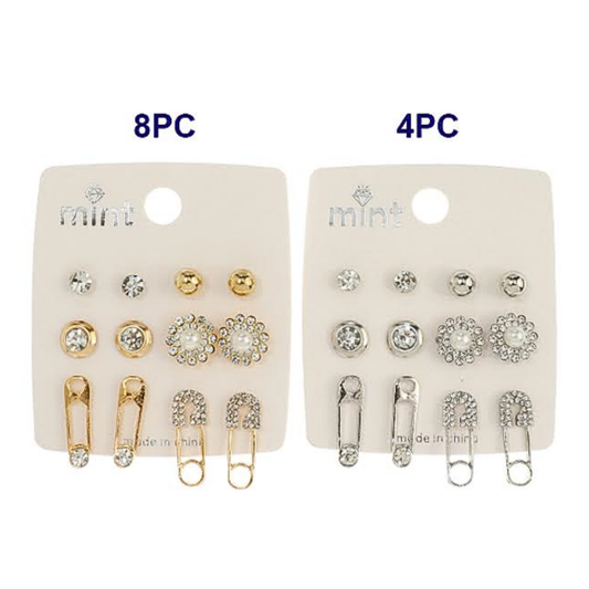 JAE38257 - 6 Pair Paperclip Stud Earring Set