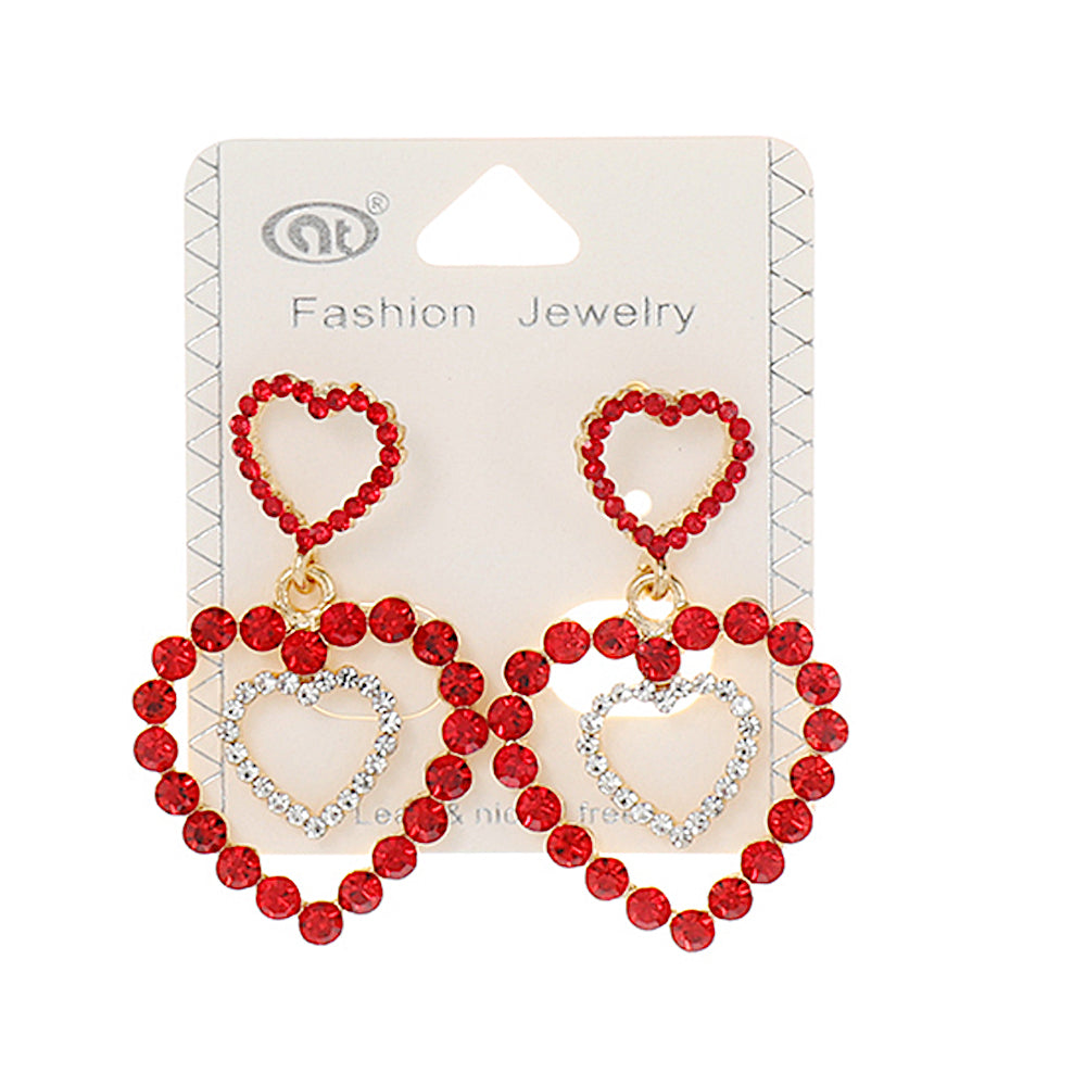 JAE38304ASST - Rhinestone Heart Earring