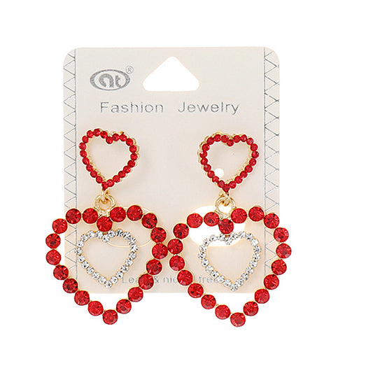 JAE38304ASST - Rhinestone Heart Earring