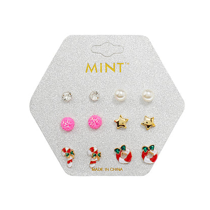 JAE38797 - Christmas 6 Pair Stud Earrings Set