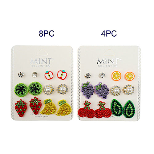 JAE38802 - 6 Pair Fruit Stud Earring Set