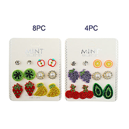 JAE38802 - 6 Pair Fruit Stud Earring Set