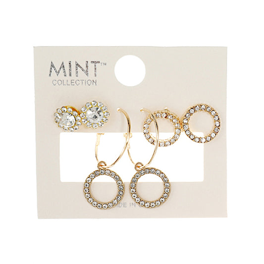 JAE38928 - 3 Pair Circle Earring Set