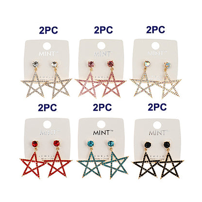 JAE39845 - Rhinestone Star Drop Earring